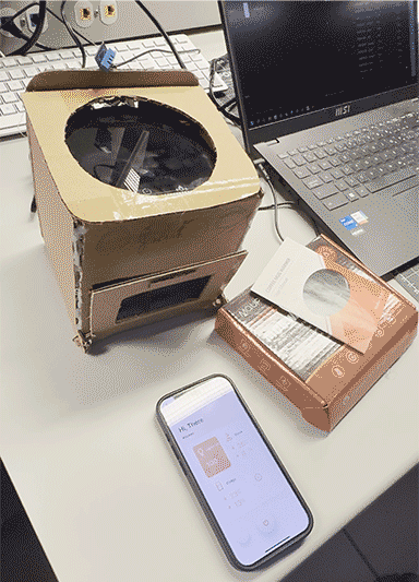 Here we were looking at the stove top cooling down with the fridge and stove devices on the screen switched with the slightly different design. It took a decent amount of time for the stove to cool down which is something we were testing and might have included in the final demonstration but then thought it would take too long to show a difference.